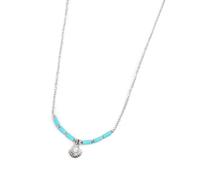 Collana Marlù conchiglia pendente con perla e perline a tubo turchesi