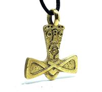 Collana Martello Thor Bronzo Ascia Ciondolo Protezione Runa Reverse Norse-Pagane