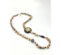 Collana Mary occhio di tigre onice nero e paesina