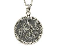 Collana Medaglia San Cristoforo in Argento 925, con Astuccio e Catena
