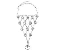 Collana militare sandali spiaggia cavigliera con cristallo bianco per giocare in spiaggia al matrimonio (A, taglia unica), lega di zinco, Senza Gemstone
