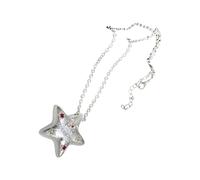 Collana minimalista con ciondolo a forma di stella, in lega e zirconi scintillanti, gioiello per il collo, accessorio alla moda ispirato, One Size, come descritto, come descritto