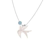 Collana minimalista con perline a forma di rondine di uccello, stile contemporaneo, ispirato alla cinese, leggera, in lega di resina, alla moda, anallergica, gioiello cinese moderno, Misura unica