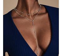 Collana minimalista con perline d'argento, collana geometrica SHEIN X JIAN LASALA SHEIN X potenzia la creatività fornendo a stilisti, artisti e marchi un accesso senza precedenti alla nostra catena di