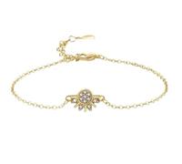 Collana minimalista geometrica con sole e luna con accenti di diamante per coppie che rappresentano l'armonia (braccialetto oro)