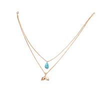Collana mistica con ciondolo a forma di coda di balena e gocce d'acqua e pietra per le donne, alla moda e pratica