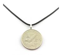 Collana Moneta Francia 5 Franchi Voltaire. Cordino Nero
