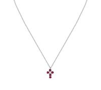 COLLANA TESORI CROCE ZIRCONI ROSSI E BIANCO DONNA MORELLATO