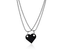 Collana multicolore con ciondolo a forma di cuore con pesche e mattoni, puzzle assemblato, blocco di corrispondenza per donne, ragazze, San Valentino, amicizia, gioielli regalo, Metallo, Senza gemma