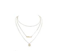 Collana Multistrato con Paillettes a Strati Choker Catena Lunga Accessori Dichiarazione per Donna Ragazza, Dorato Elegante e Popolare Convenient Handled