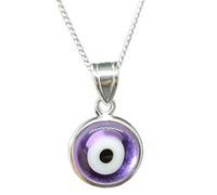 Collana Nasar Ametista Ciondolo Malocchio Gioielli in Argento 925 e Con Scatola