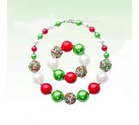 Collana natalizia Bubblegum Bead Baby Girl Chunky fatti a mano collana di