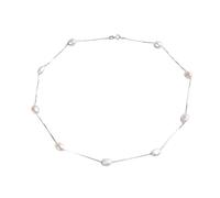 Collana naturale barocca da donna con catena in argento sterling 925 da 6-7 mm con perle d'acqua dolce, gioielli alla da 45 cm