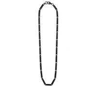Collana Nera in Acciaio 55,5 cm, Maglie Rettangolari 3 mm, Unisex Rock Elegante