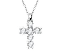 Collana Neutra da Donna con Ciondolo a Croce in moissanite Catena Originale in 18k per Donna Gioielli retrò Europei e Americani