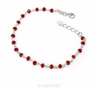 collana o bracciale argento 925 uomo donna cristallo rosso 3mm linea marsigliesi