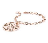 Collana o Bracciale con Elemento Centrale Lavorato Farfalle Acciaio Rosé Sagapò