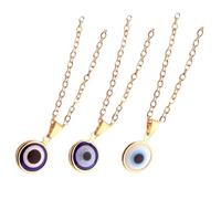 Collana Occhio Turco in Lega Oro 3 Pezzi, Ciondolo Blu Colore Casuale