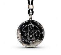 Collana occulta in acciaio con ciondolo sigillo Astaroth Ars Goetia 29th...