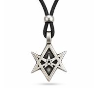 Collana occulta Thelema in peltro con ciondolo esagramma unicursale...