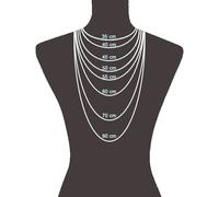 Collana Omega in argento sterling 925/- bianco 1,7 mm lunga 50 cm catena F