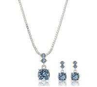 Collana/orecchini a foro da donna Nine West in scatola argento/blu