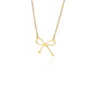 Collana/orecchini con fiocco per donne e ragazze, in acciaio inox, graziosi, delicati, con fiocco, orecchini a perno, gioielli alla moda, Acciaio inossidabile