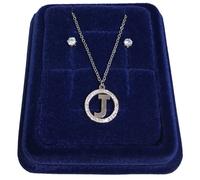 Collana Orecchini Punto Luce Lettera Iniziale Nome Girocollo Uomo Donna Acciaio