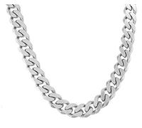 Collana originale italiana placcata in argento 11 mm di larghezza lunghezza selezionabile, collana uomo catena donna regalo gioielli dalla fabbrica Tendenze-Italy, ottone argentato