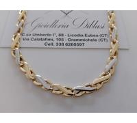 COLLANA ORO Bicolore GIALLO BIANCO 18 Karati 750% Uomo Donna Collier Girocollo