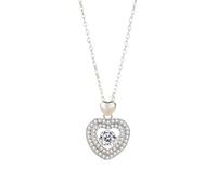 Collana Oro Donna 14K Vero, Collana Lunga Elegante Bianco Moissanite Ciondolo Catenina Gioielli 585 Oro Bianco Cuore 40+5cm