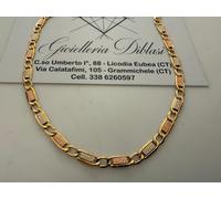 COLLANA ORO GIALLO BIANCO ROSSO 18 Kt 750% Uomo Donna CATENA Girocollo Collier
