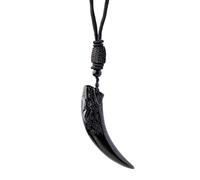 Collana ossidiana - Ciondolo nero guarigione, amuleto con cavo | Gioielli di protezione per l'equilibrio spirituale, meditazione, pratica della consapevolezza per uomini, donne, coppie, amicizia