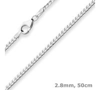 Collana Ovale In Argento 2,8Mm Con Maglia A Pansa 50Cm In Argento 925