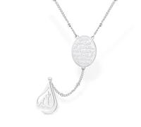 Collana ovale islamica Ayatul Kursi per le donne Allah collane a goccia araba musulmana Corano calligrafia ciondolo in acciaio inossidabile ciondolo Islam Eid Ramadan regalo gioielli (Ayatul Kursi-S)