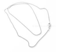 collana palline 1,8mm vero argento 925 rodiata effetto oro bianco beads sfere