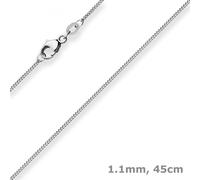 Collana Panzerkette 1,1Mm In Oro Bianco 750 45Cm