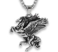 Collana Pegaso Alato - Pendente Mitologia Greca per Uomo e Donna, Stile Vintage, Catena 60 cm