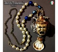 collana pendente bigiotteria gioiello maschera veneziana polipo conchiglia perle