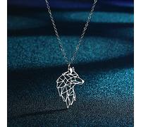 Collana Pendente Collana con Ciondolo Origami Testa di Lupo con Ciondolo Girocollo Gioielli di Moda per Le Donne Regalo per Feste Regali di Natale per Feste di Gioielli