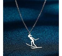 Collana Pendente Collana con Ciondolo per Lo Sci di Fondo da Ragazza Sportiva per Le Donne Che Amano ardentemente Il Regalo di Gioielli per Esercizi Regali di Natale per Feste di Gioielli