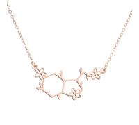 Collana Pendente con Ciondolo a Forma di poligono di Chimica della Molecola della serotonina per i Gioielli della Collana della Molecola dell'ormone Felice delle Donne bomboniere Natalizie