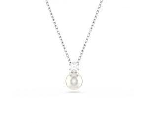 Collana pendente con perla Swarovski Matrix placcata rodio 5693897