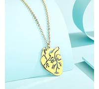 Collana Pendente Gioielli Moda Semplice Ragazza Regalo Festa della Mamma Anatomia Ciondolo Cuore Anatomico Collana Biologia Regalo San Valentino