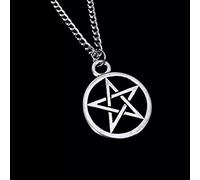 Collana Pendente Pentagramma e Pentacolo - Gioielli Gotici in Argento - Bomboniere per Feste