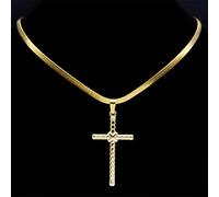 Collana Pendente Trendy Crocifisso Croce Durante la Collana Catena Color Oro Collane Catena di Gioielli Gioielli Regali di Compleanno per Donna Uomo