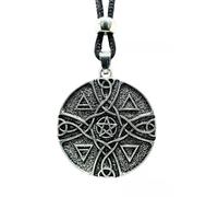 Collana Pentacolo Elementi Ciondolo Terra Aria Fuoco Acqua Spirito Pagano Wic...