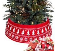 Collana per albero di Natale, copripiede regolabile in maglia per albero di Natale, rustici fattoria per decorazioni feste, giardini esterni