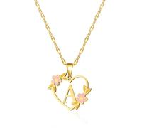 Collana per cognomi con lettere d'amore, ciondolo decorativo con fiori unici, adatto per l'abbigliamento quotidiano femminile, vari festival e regali