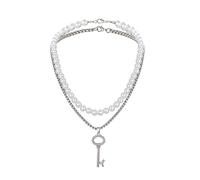 Collana per Collana in lega Ciondolo Key Street Collana Gioielli personalizzati Moda Collane e ciondoli Collana Da Masticare per Autismo (silver, One Size)